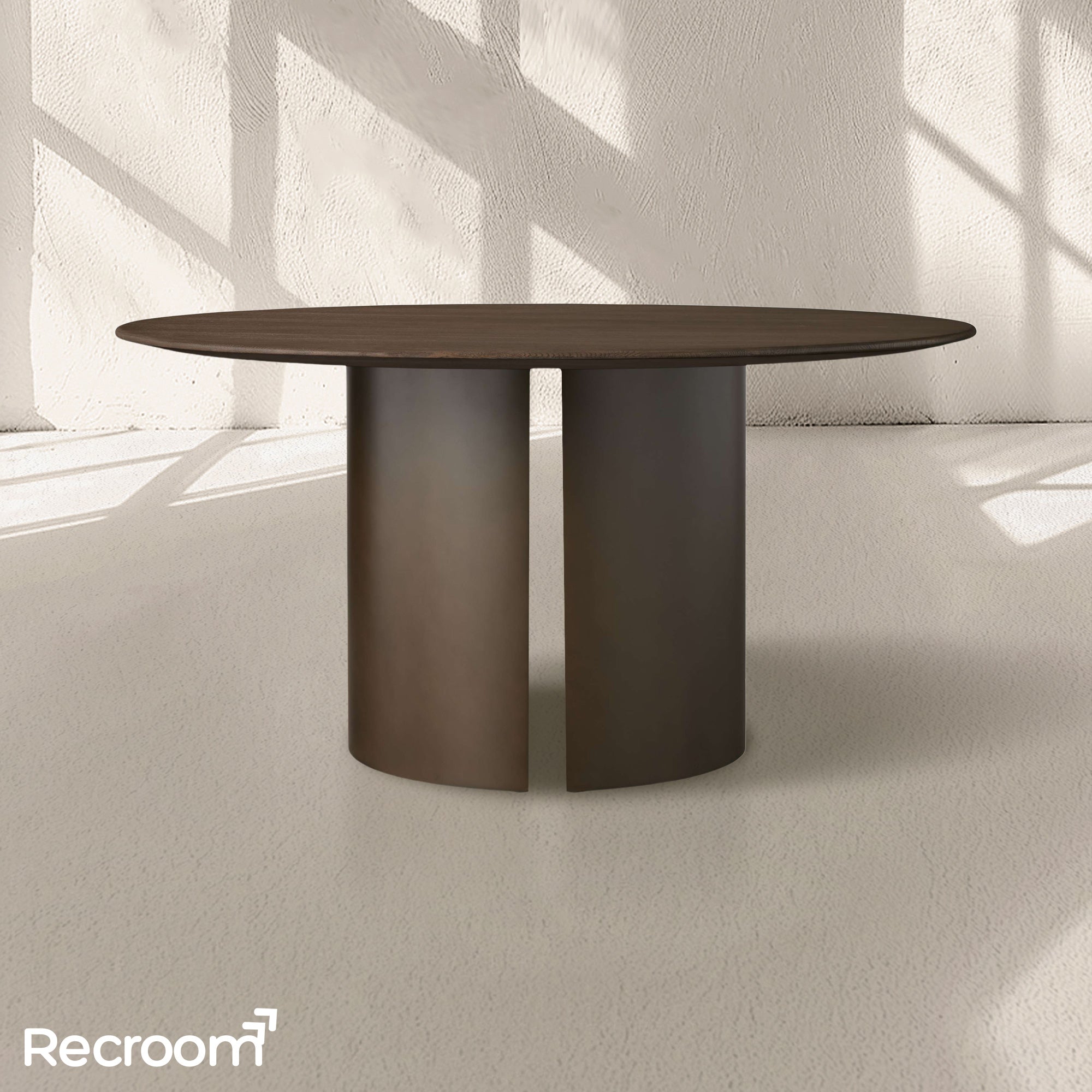 San Germani Round Wood Dining Table with Dauphine Base - Zonesus