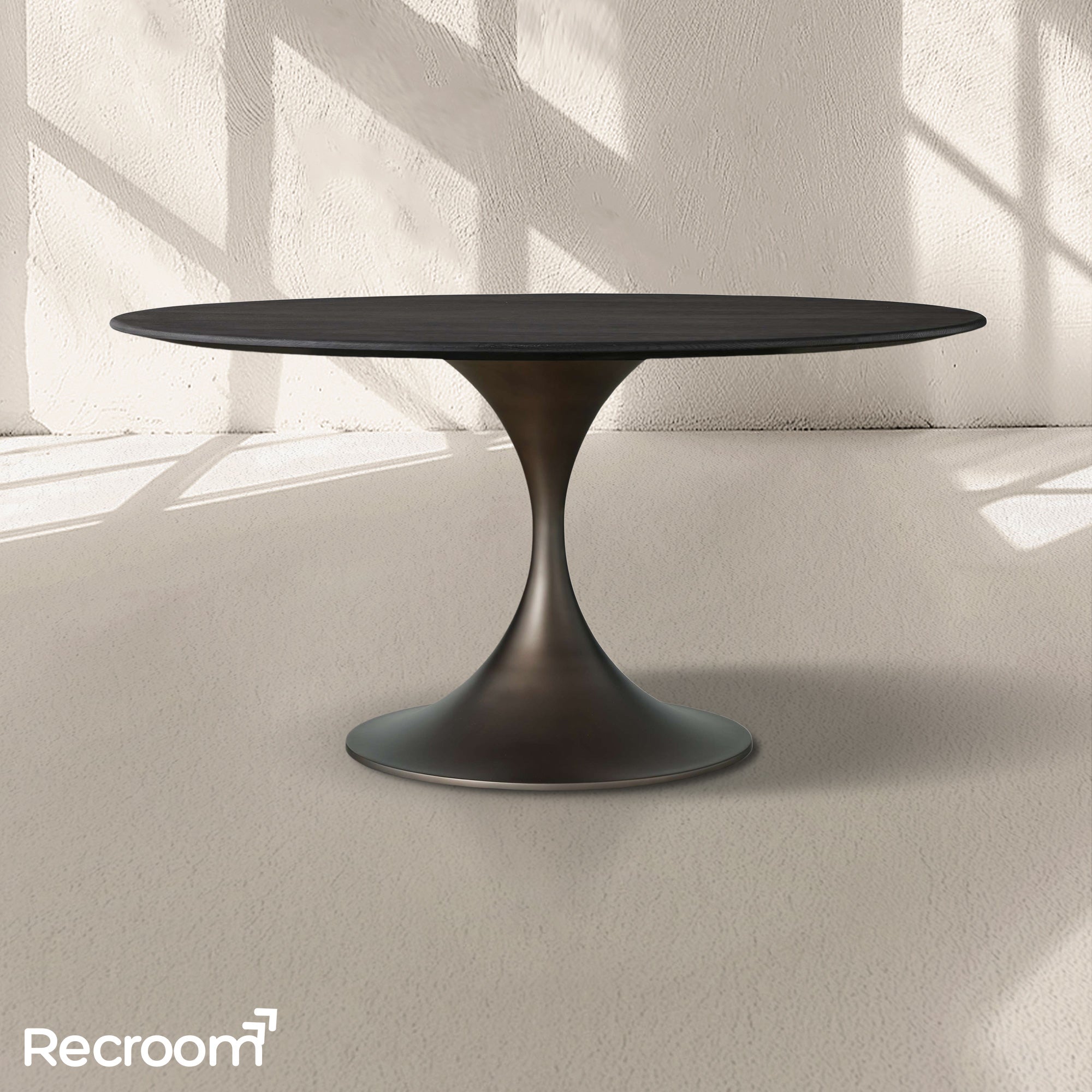 San Germani Round Wood Dining Table with Launette Base - Zonesus