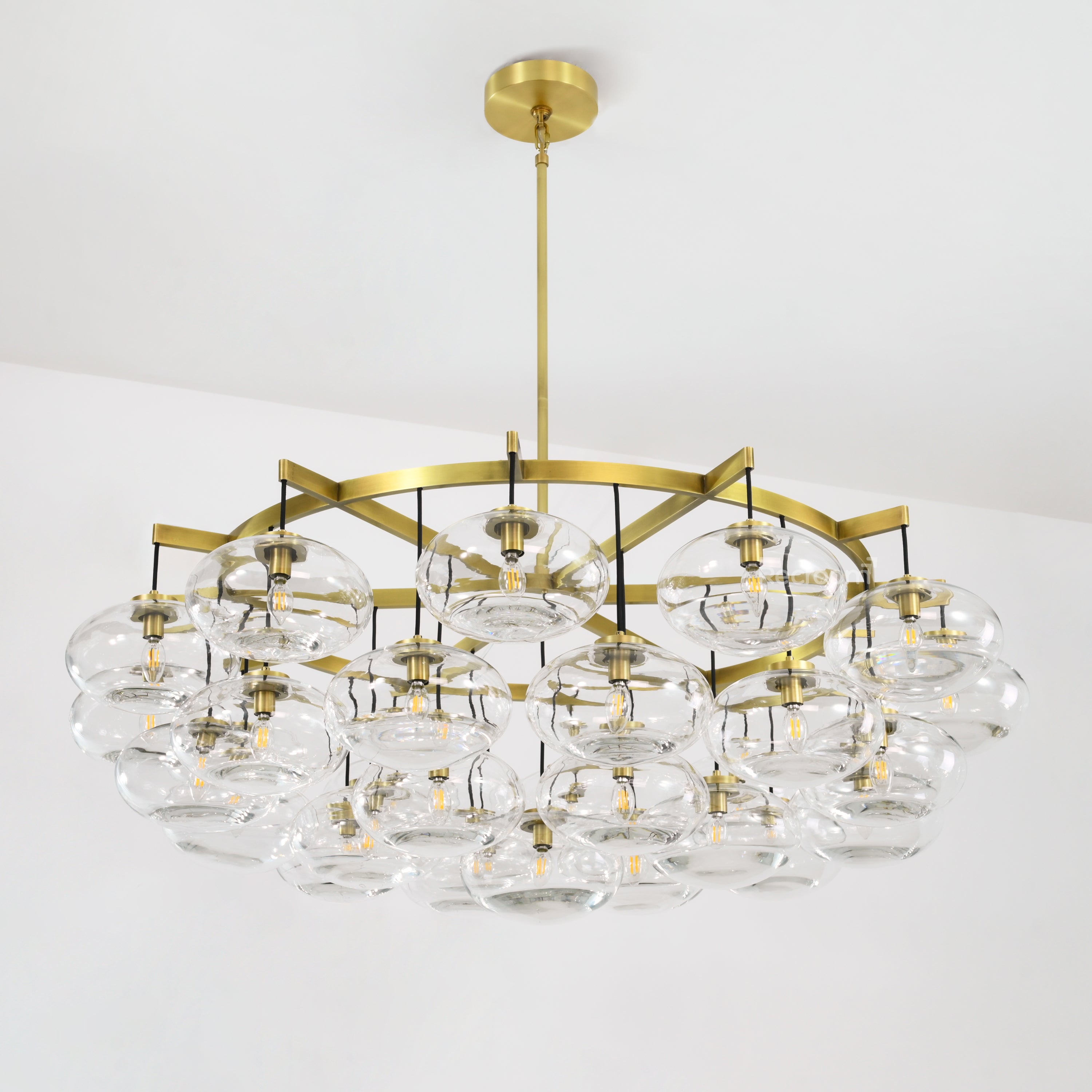 Cabretten Clear Glass Round Chandelier 60" - Zonesus