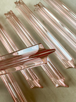 Murano Chandelier – Spiral – 54 prisms – Pink - Zonesus