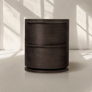Linet 2-Drawer Round Nightstand - Zonesus