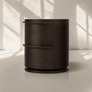 Linet 2-Drawer Round Nightstand - Zonesus