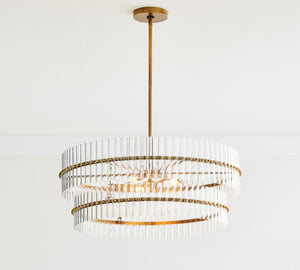 Mallory Crystal Round Chandlier 29.5" 48" - Zonesus