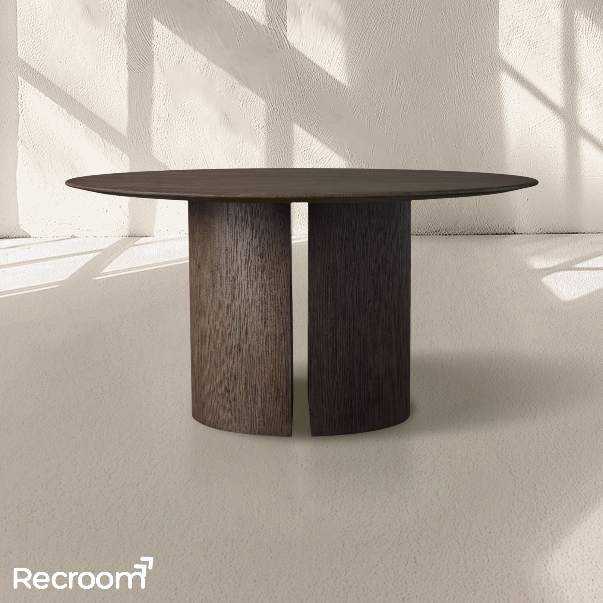 San Germani Round Wood Dining Table with Dauphine Base - Zonesus