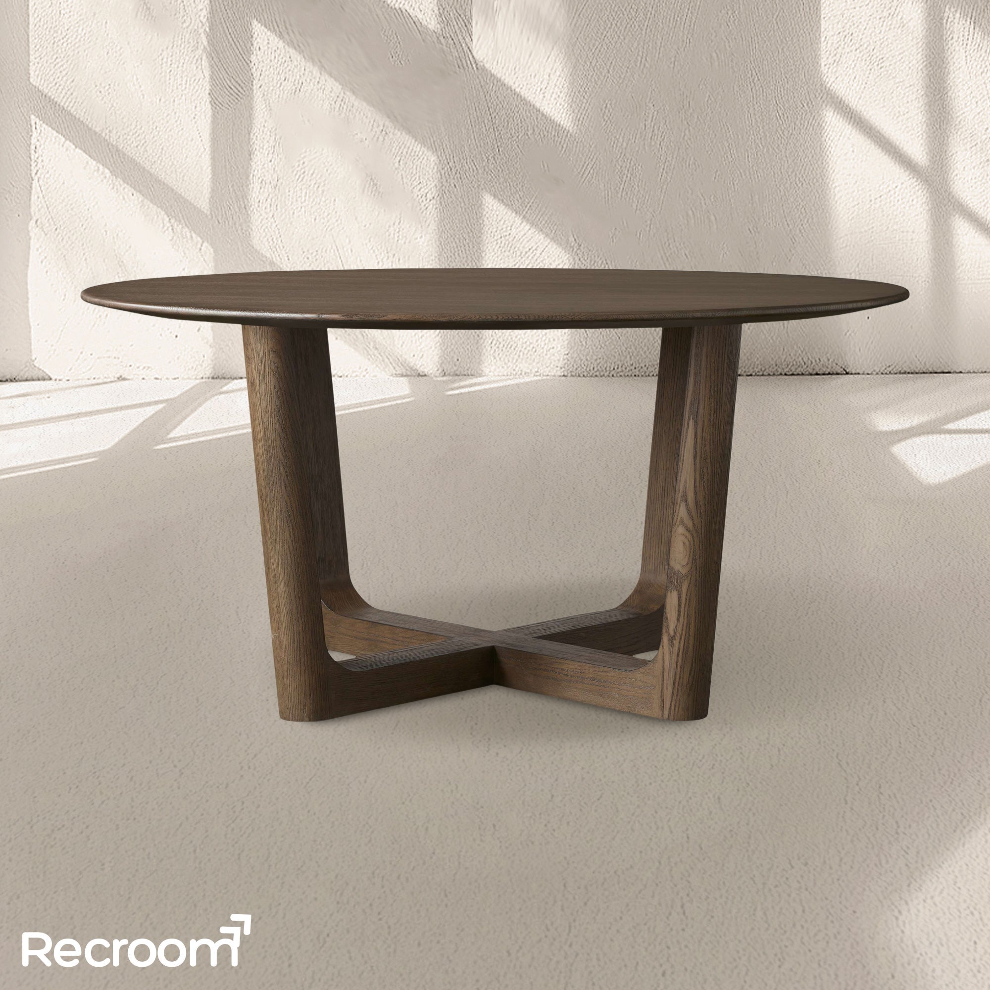 San Germani Round Wood Dining Table with Rennes Base - Zonesus