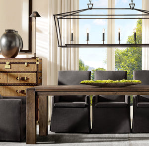 19TH C. ENGLISH OPENWORK RECTANGULAR CHANDELIER 72" - Zonesus