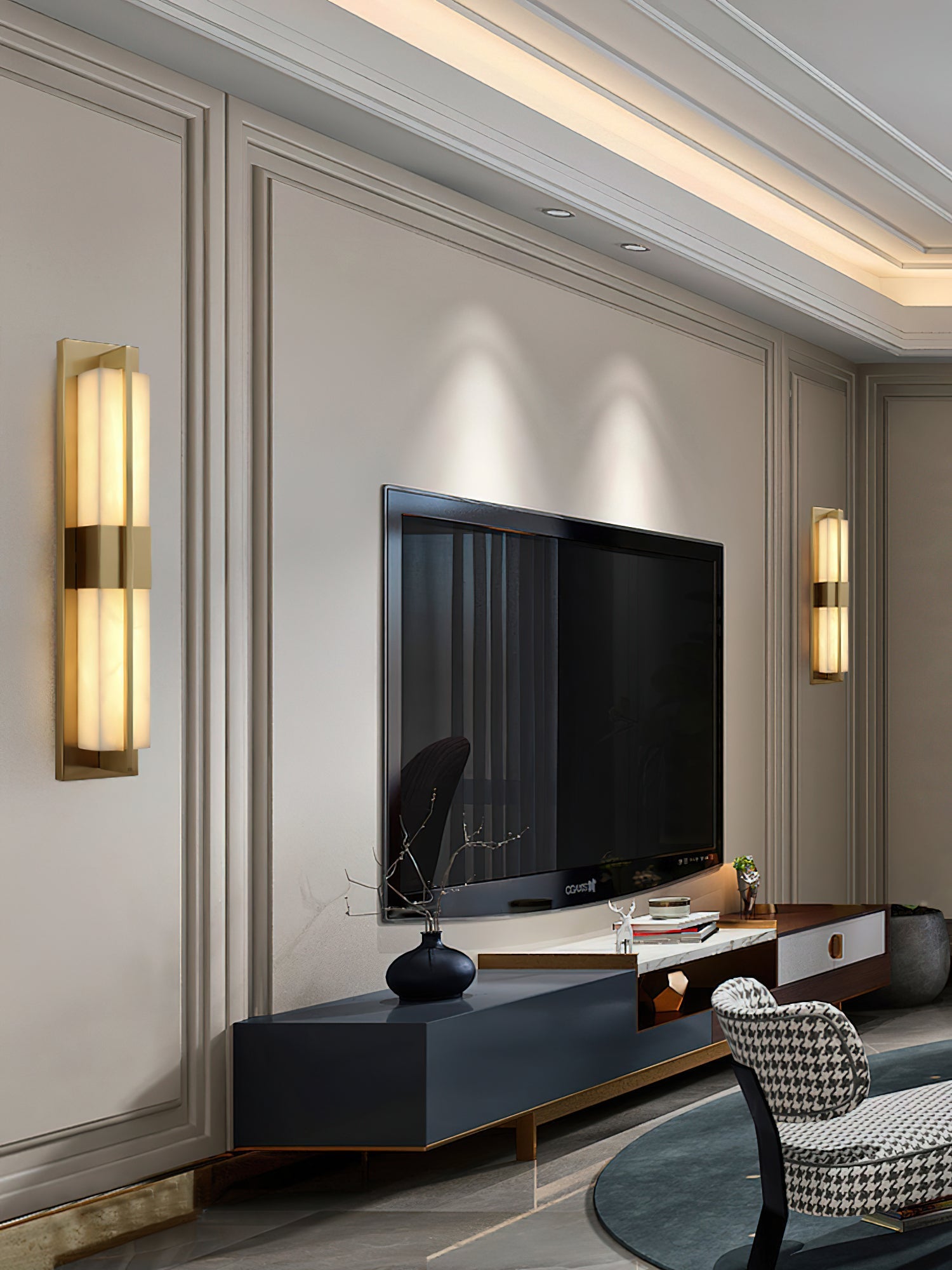 Cecily LED Alabaster Sconce - Zonesus