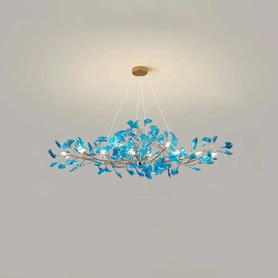 Colorful Glass Ceramic Leaf Chandelier - Zonesus