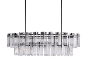 Delsie Oval Art Glass Chandelier 51''63''72''L - Zonesus