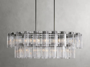 Delsie Oval Art Glass Chandelier 51''63''72''L - Zonesus