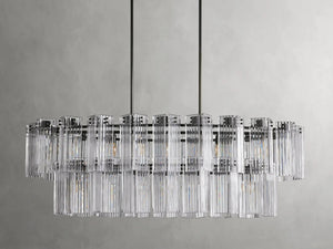 Delsie Oval Art Glass Chandelier 51''63''72''L - Zonesus