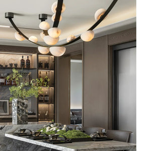 Alex Modern Dew Drops Alabaster Chandelier - Zonesus