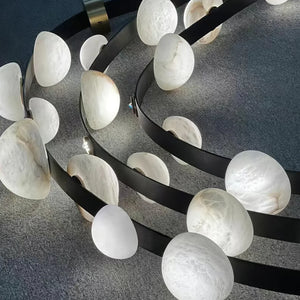 Alex Modern Dew Drops Alabaster Chandelier - Zonesus