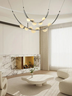 Alex Modern Dew Drops Alabaster Chandelier - Zonesus