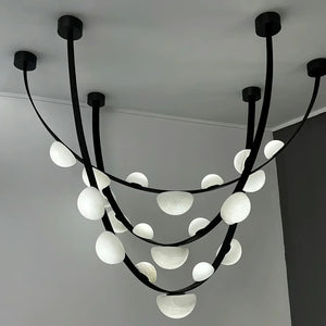 Alex Modern Dew Drops Alabaster Chandelier - Zonesus