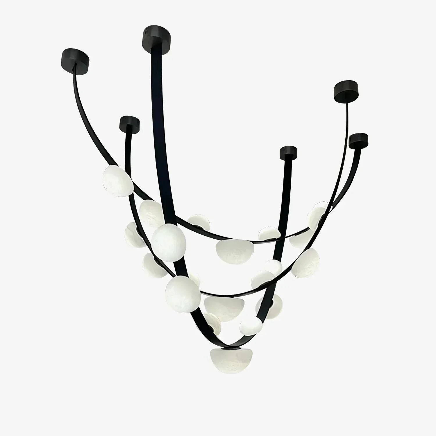 Alex Modern Dew Drops Alabaster Chandelier - Zonesus