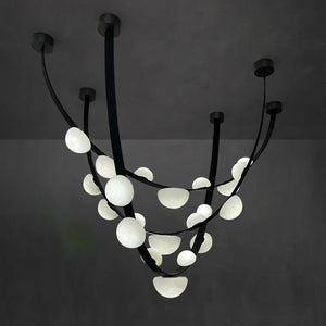 Alex Modern Dew Drops Alabaster Chandelier - Zonesus
