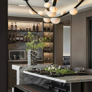 Alex Modern Dew Drops Alabaster Chandelier - Zonesus