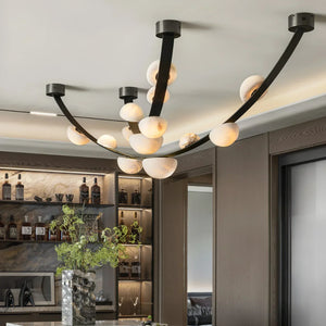 Alex Modern Dew Drops Alabaster Chandelier - Zonesus