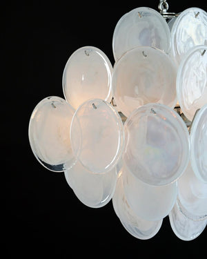 Murano Chandelier 36 White Disks - Zonesus