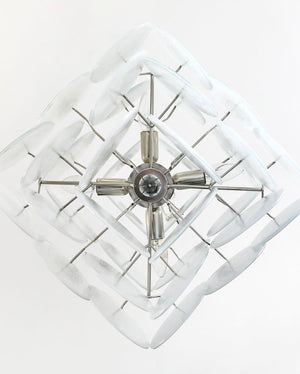 Murano Chandelier 36 White Disks - Zonesus