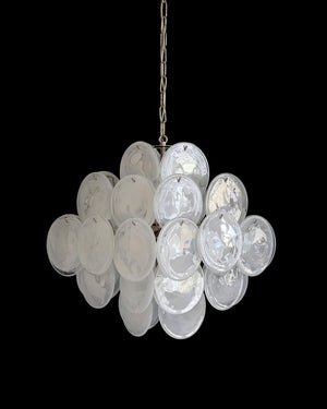 Murano Chandelier 36 White Disks - Zonesus