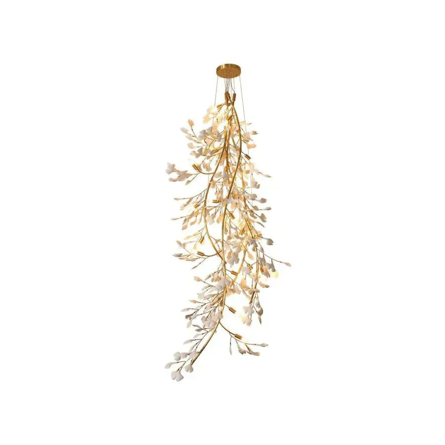 Drooping Ceramic Ginkgo Leaf Chandelier - Zonesus