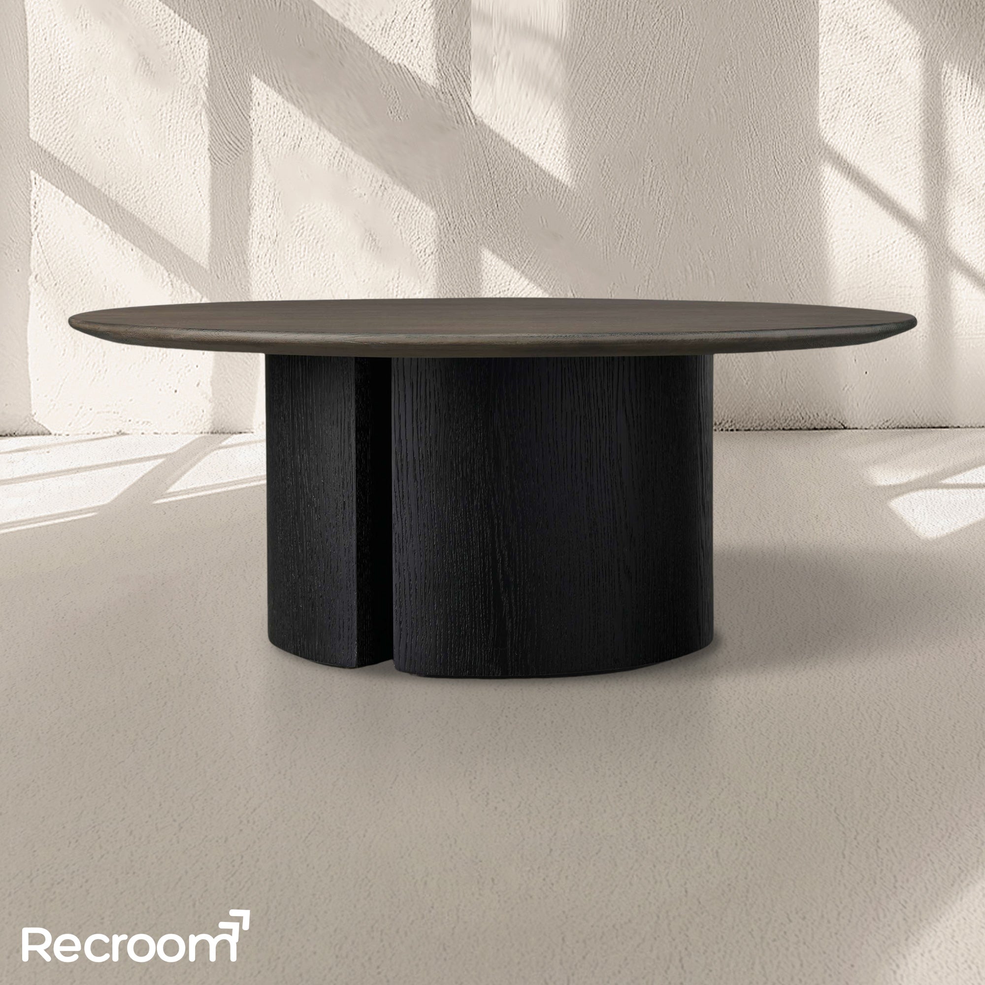 San Germani Round Wood Coffee Table with Dauphine Base - Zonesus