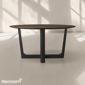 San Germani Round Wood Dining Table with Rennes Base - Zonesus