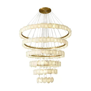 Ecliptica Spiral Alabaster Chandelier - Zonesus