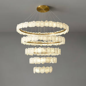 Ecliptica Spiral Alabaster Chandelier - Zonesus