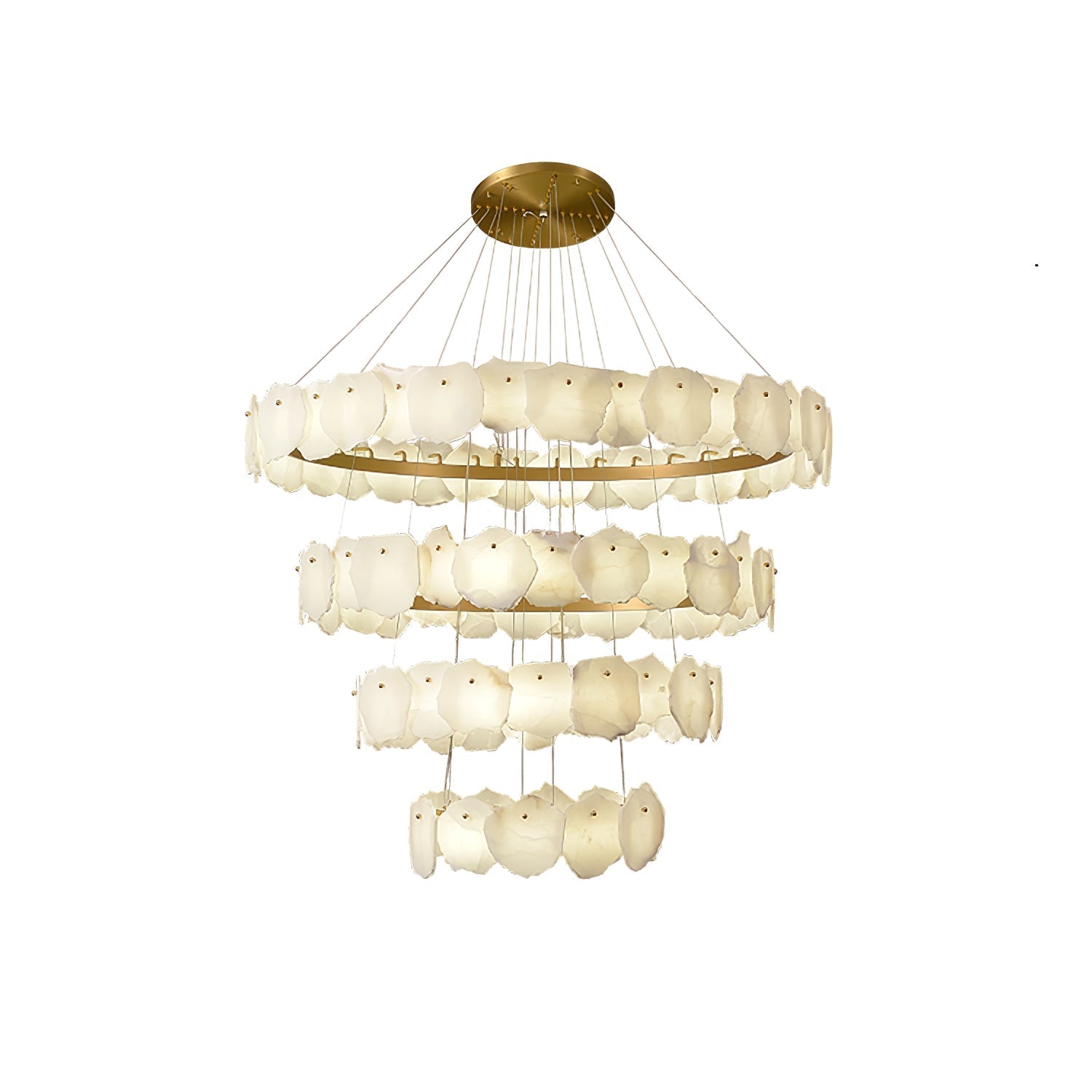 Ecliptica Spiral Alabaster Chandelier - Zonesus