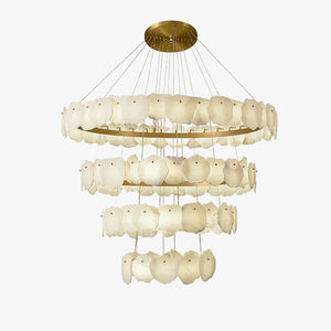 Ecliptica Spiral Alabaster Chandelier - Zonesus