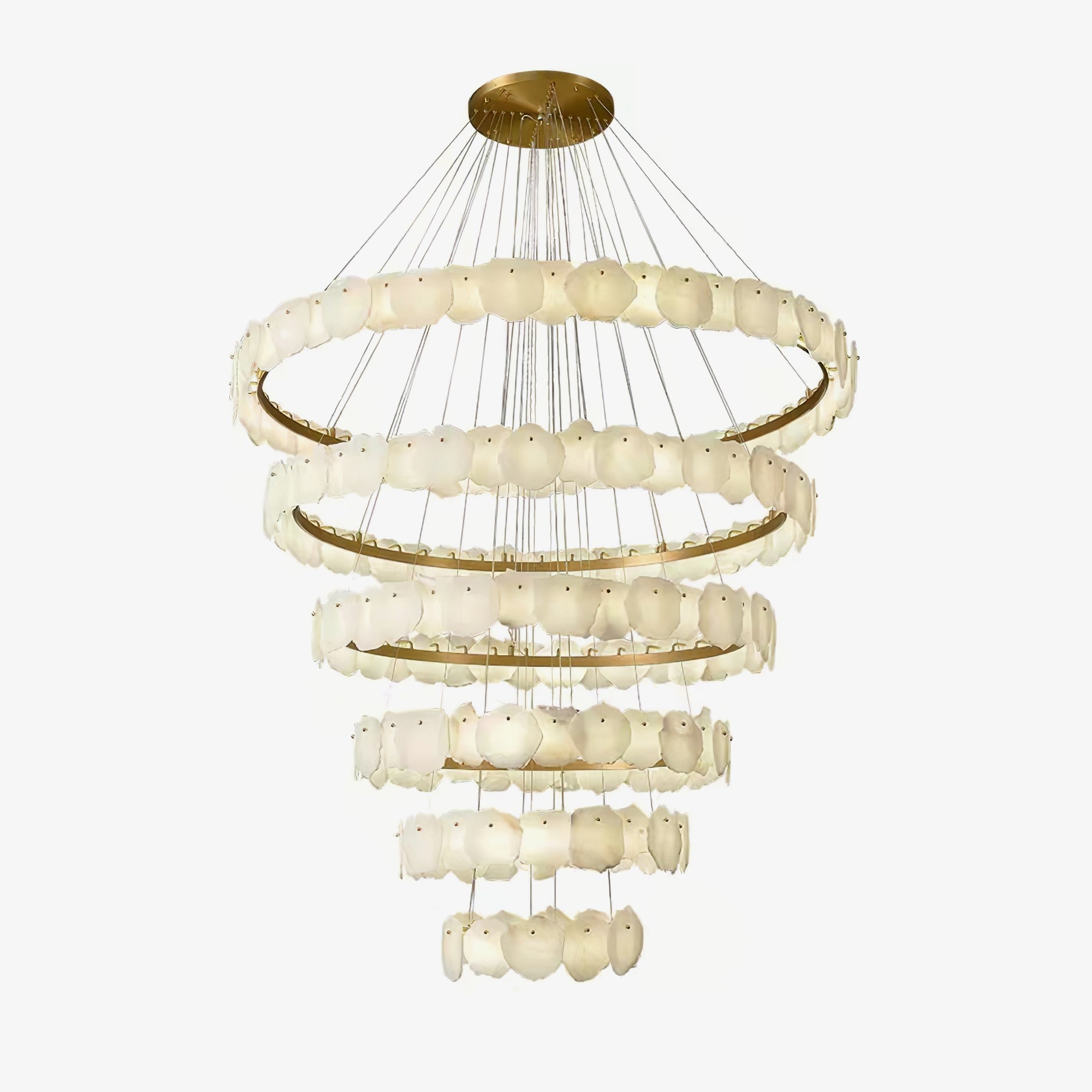 Ecliptica Spiral Alabaster Chandelier - Zonesus