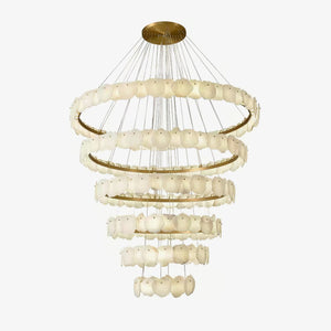 Ecliptica Spiral Alabaster Chandelier - Zonesus