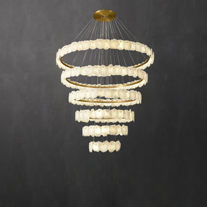 Ecliptica Spiral Alabaster Chandelier - Zonesus