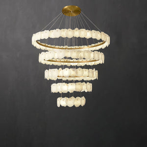 Ecliptica Spiral Alabaster Chandelier - Zonesus