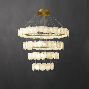Ecliptica Spiral Alabaster Chandelier - Zonesus