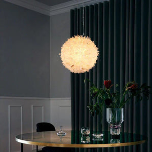 Cervine Clear Geode Quartz Crystal Ball Pendant Light 9" 12" 16" 20" - Zonesus