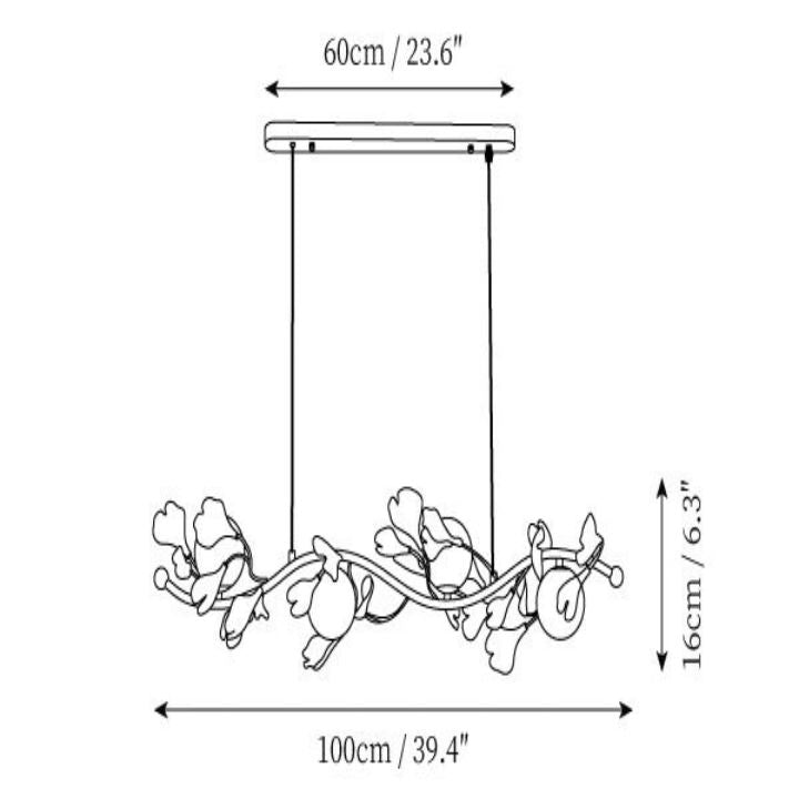 Ceramic Ginkgo Glass Chandelier - Zonesus