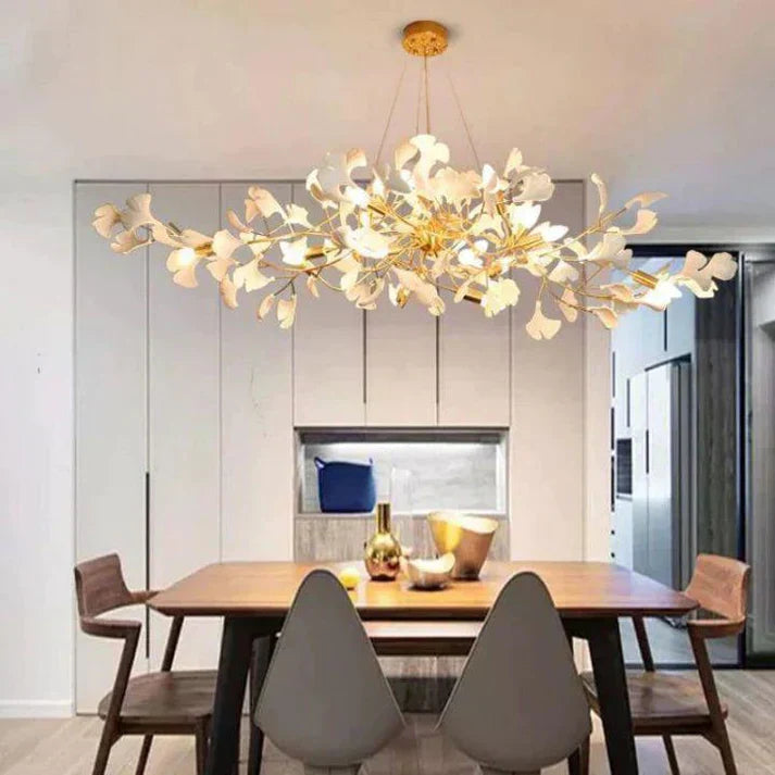 Ceramic Ginkgo C Branch Chandelier - Zonesus