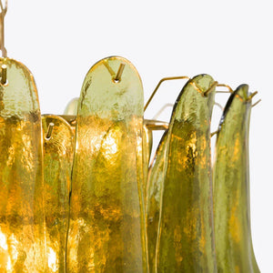 Green Petalo Murano Chandelier - Zonesus
