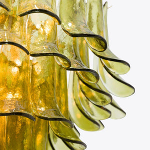 Green Petalo Murano Chandelier - Zonesus