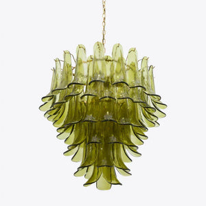 Green Petalo Murano Chandelier - Zonesus