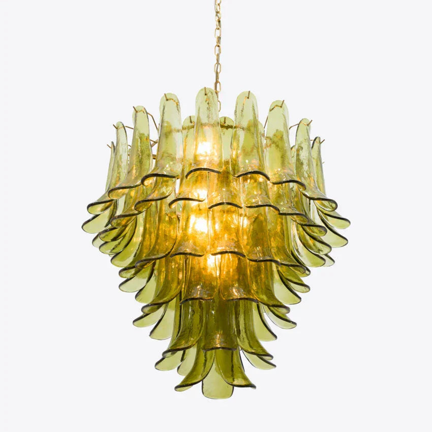 Green Petalo Murano Chandelier - Zonesus