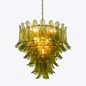 Green Petalo Murano Chandelier - Zonesus