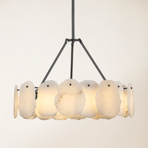 Moira Alabaster Round Chandelier 24"D#Finish_Black