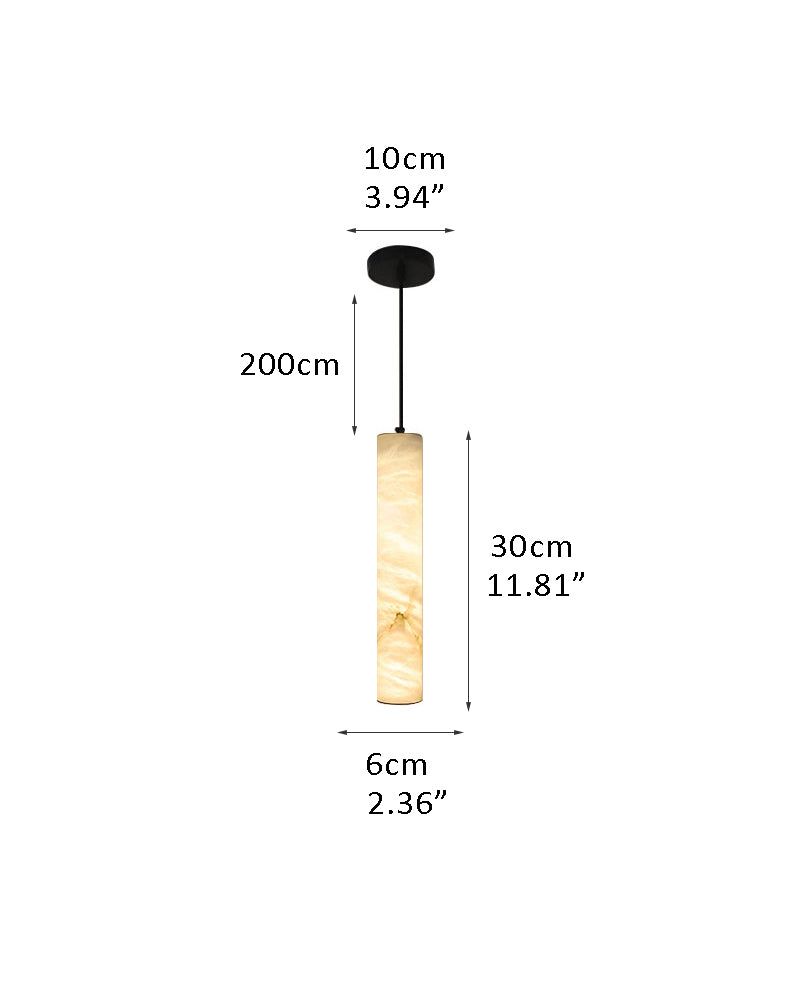 Tubular Bells Alabaster Cylinders Brass LED Pendant Lamp | horizonal & vertical