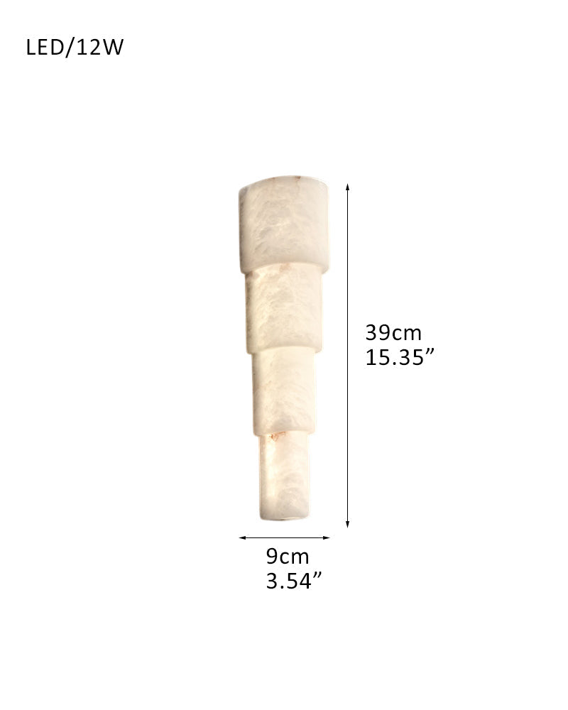 Scandinavian Designer Wall Washer Sconces | White Alabaster Shade flush mounted in bedroom