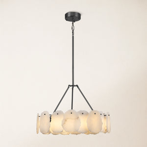 Moira Alabaster Round Chandelier 24"D#Finish_Black